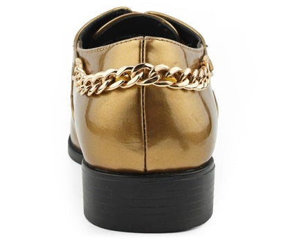 Bolano Men's Chainz Gold Oxfords by Bolano – Don't Panic Shoes