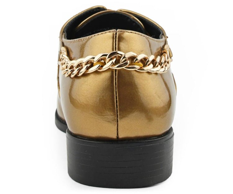Bolano Men's Chainz Gold Oxfords by Bolano – Don't Panic Shoes