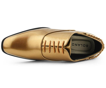 Bolano Men's Chainz Gold Oxfords by Bolano – Don't Panic Shoes