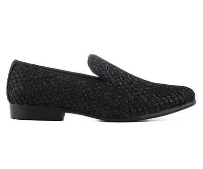 Bolano Sarlo Black Men’S Glitter Loafers Loafers by Bolano – Don't Panic Shoes