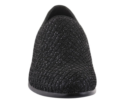 Bolano Sarlo Black Men’S Glitter Loafers Loafers by Bolano – Don't Panic Shoes