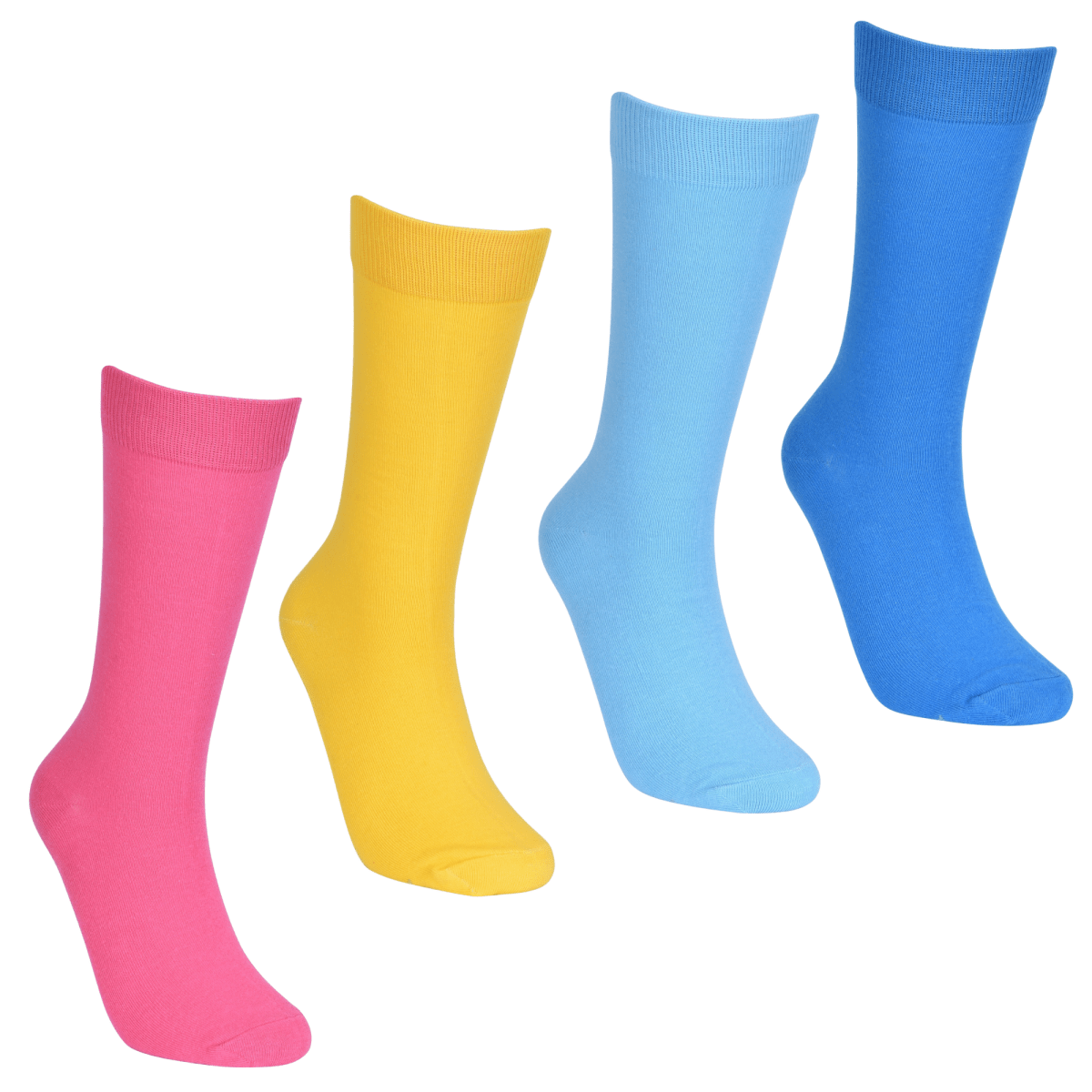Bold And Bright Summer Sock Bundle 4 Pack Vibrant Solid Color Socks Playful Patterns Statement Socks by No Cold Feet – Don't Panic Shoes