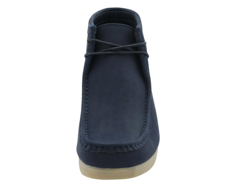  Close-up of Jason2 Navy boots showing durable rubber sole and comfortable padded collar