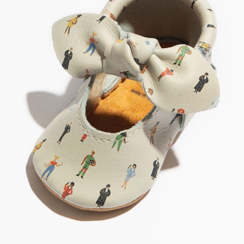 Boss Lady Knotted Bow Baby Shoe Knotted Bow Mocc by Freshly Picked – Don't Panic Shoes