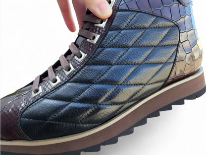 Brand Embossed Alligator Calfskin Hi Top Kb626 - 13e Boots by Carrucci Shoes – Don't Panic Shoes