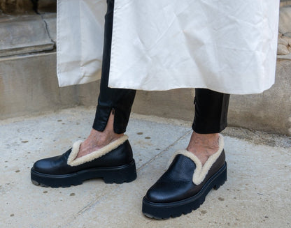 Brea Rio Ankle Shootie Women’S Leather Shearling Trim Boots by Beautiisoles – Don't Panic Shoes