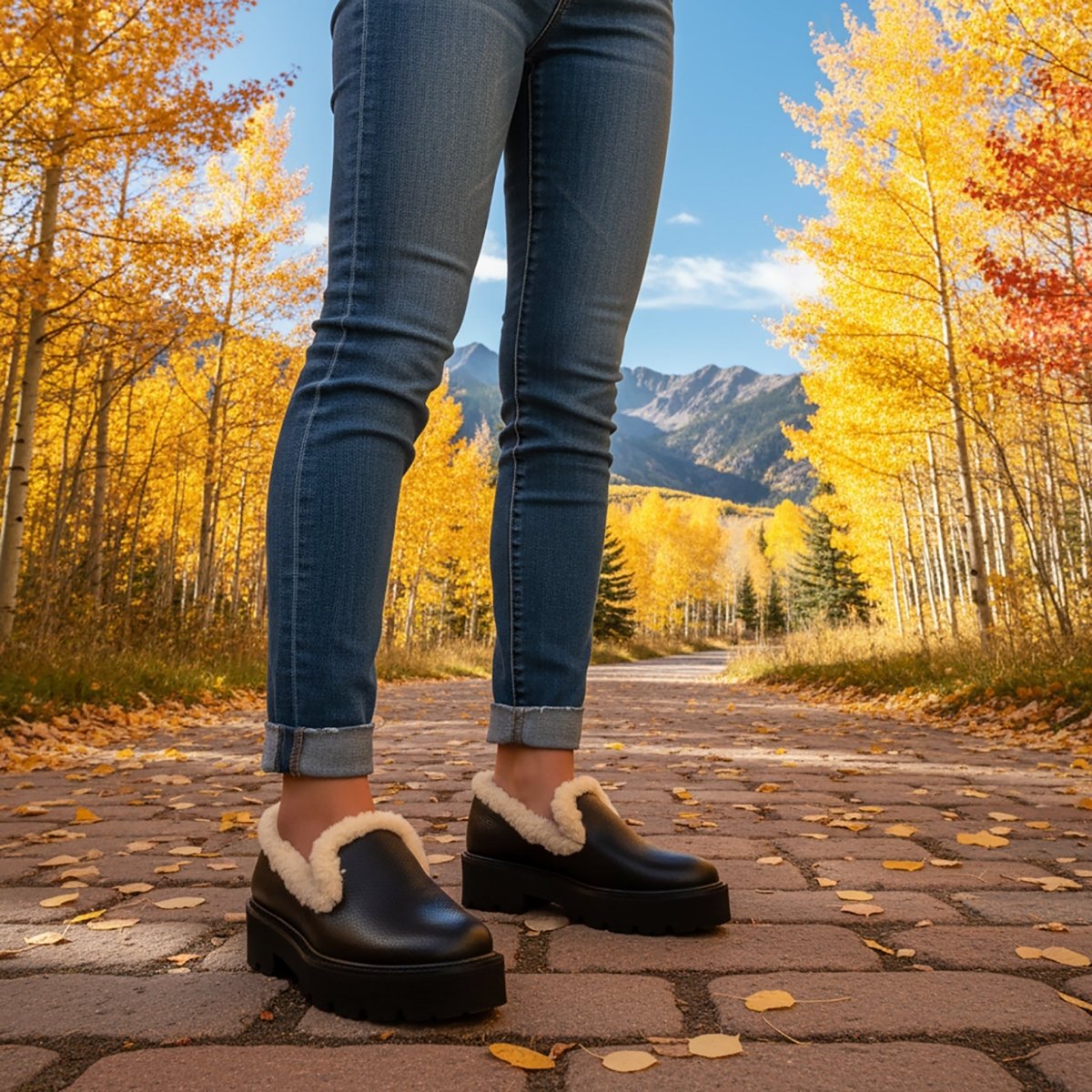 Brea Rio Ankle Shootie Women’S Leather Shearling Trim Boots by Beautiisoles – Don't Panic Shoes