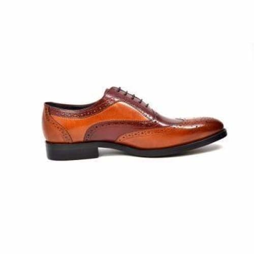 British Walkers Adam Men's Burgundy And Cognac Leather Loafers
