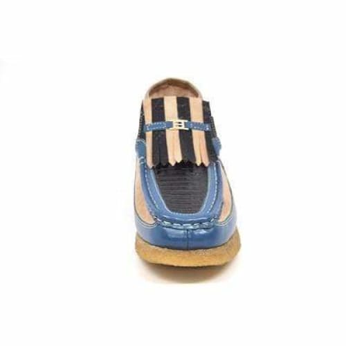 British Walkers Apollo 2 Men's Beige And Blue Snake Skin Shoes by British Walkers – Don't Panic Shoes