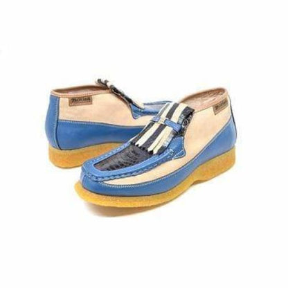 British Walkers Apollo 2 Men's Beige And Blue Snake Skin Shoes by British Walkers – Don't Panic Shoes