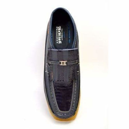 British Walkers Apollo 2 Men's Navy Blue Snake Leather And Suede Shoes by British Walkers – Don't Panic Shoes