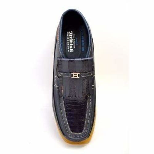 British Walkers Apollo 2 Men's Navy Blue Snake Leather And Suede Shoes by British Walkers – Don't Panic Shoes