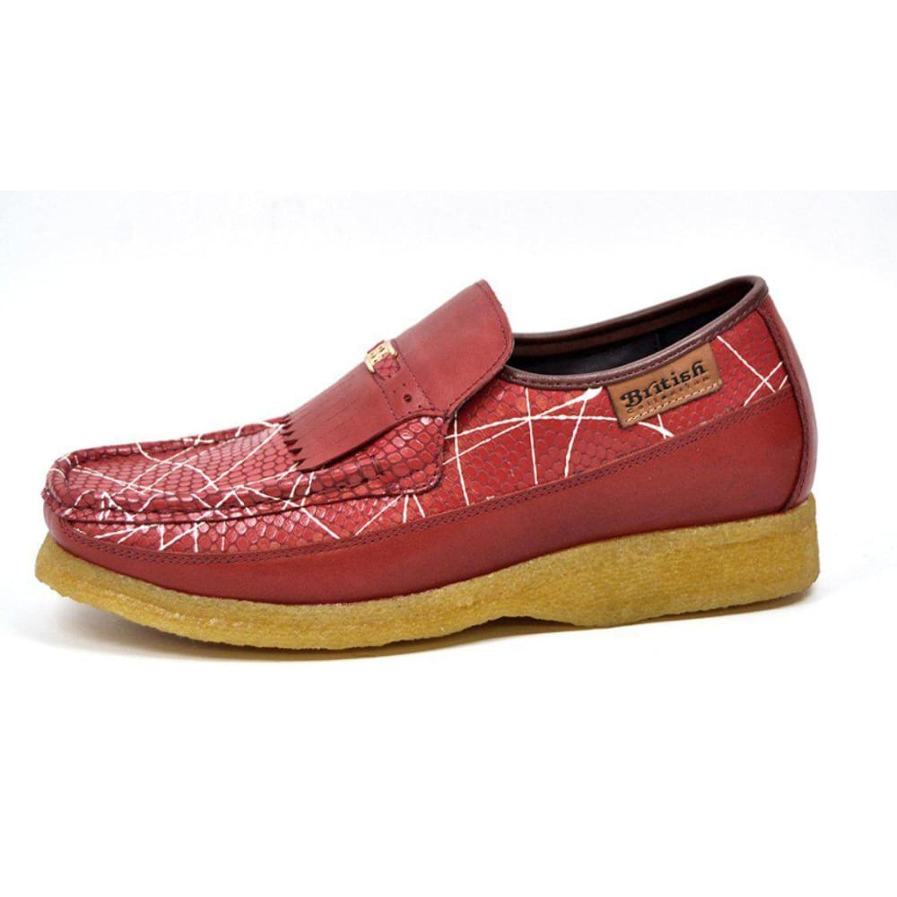 British Walkers Apollo 2 Men's Red Snake Skin Crepe Sole Shoes Shoes by British Walkers – Don't Panic Shoes