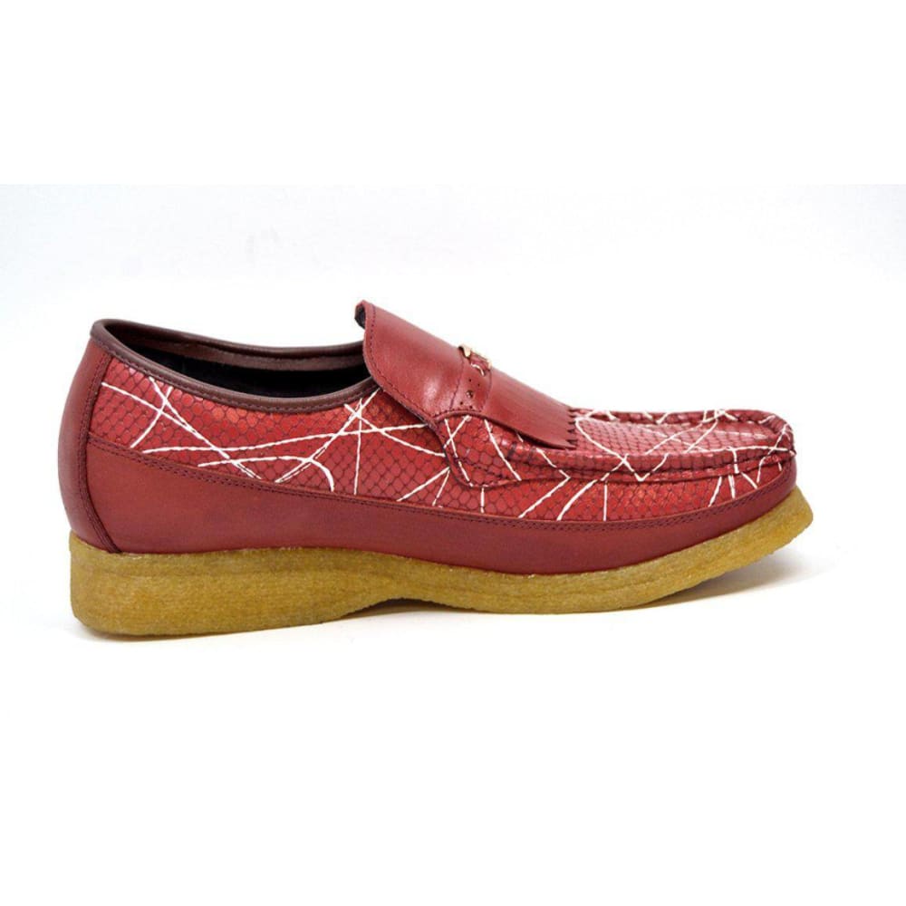 British Walkers Apollo 2 Men's Red Snake Skin Crepe Sole Shoes Shoes by British Walkers – Don't Panic Shoes