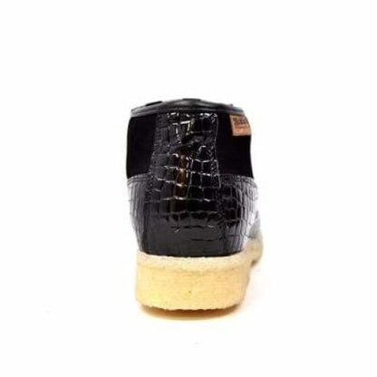 BritiSh Walkers Apollo Croc Men’s Black Crocodile Leather & Suede Chukka Boots – HAndcrafted Limited Edition Statement Of Exotic Power and Modern British Luxury Shoes by British Walkers – Don't Panic Shoes