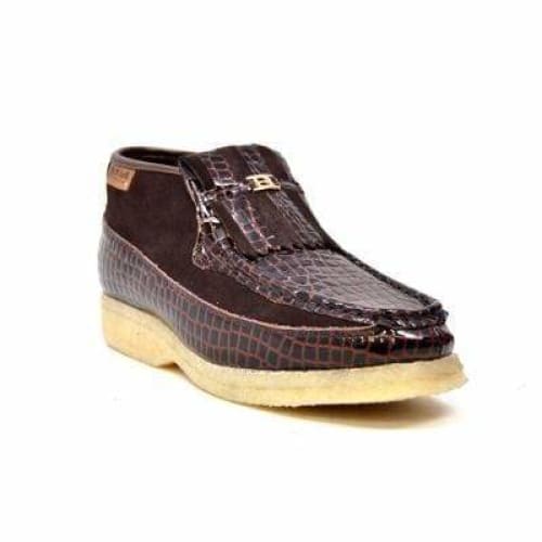 BritiSh Walkers Apollo Croc Men’s Brown Crocodile Leather & Suede Chukka Boots – Handcrafted Limited Edition Masterpiece Of Exotic British Luxury Shoes by British Walkers – Don't Panic Shoes