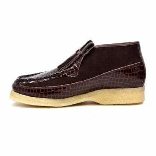 BritiSh Walkers Apollo Croc Men’s Brown Crocodile Leather & Suede Chukka Boots – Handcrafted Limited Edition Masterpiece Of Exotic British Luxury Shoes by British Walkers – Don't Panic Shoes