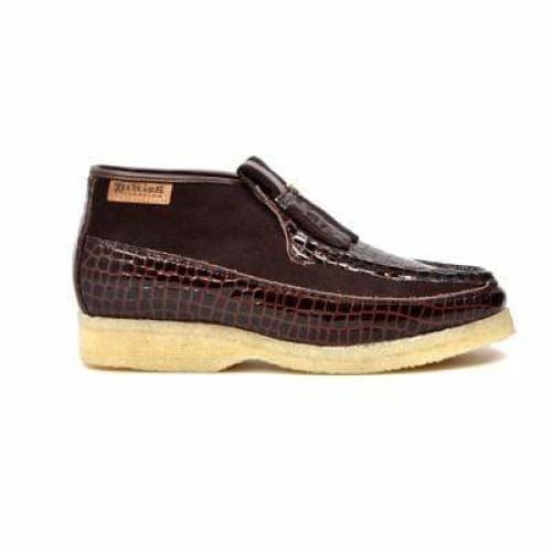 BritiSh Walkers Apollo Croc Men’s Brown Crocodile Leather & Suede Chukka Boots – Handcrafted Limited Edition Masterpiece Of Exotic British Luxury Shoes by British Walkers – Don't Panic Shoes