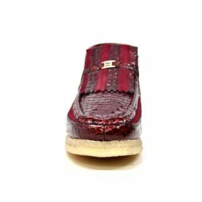 British Walkers Apollo Croc Men's Burgundy Crocodile Leather And Suede Limited Edition Style Chukka Boots Shoes by British Walkers – Don't Panic Shoes
