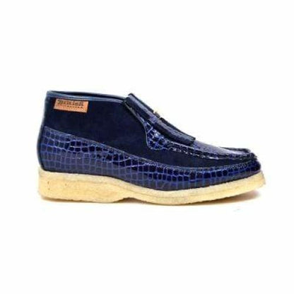 BritiSh Walkers Apollo Croc Men’s Navy Blue Crocodile Leather & Suede Chukka Boots – Handcrafted Limited Edition Icon Of Modern British Prestige Shoes by British Walkers – Don't Panic Shoes