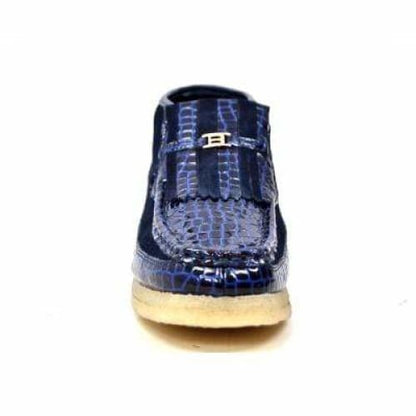 BritiSh Walkers Apollo Croc Men’s Navy Blue Crocodile Leather & Suede Chukka Boots – Handcrafted Limited Edition Icon Of Modern British Prestige Shoes by British Walkers – Don't Panic Shoes