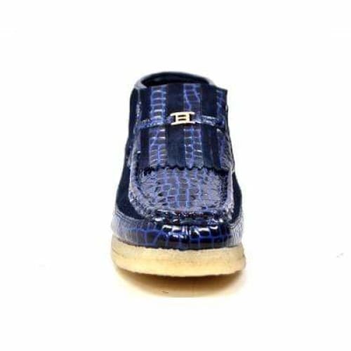 BritiSh Walkers Apollo Croc Men’s Navy Blue Crocodile Leather & Suede Chukka Boots – Handcrafted Limited Edition Icon Of Modern British Prestige Shoes by British Walkers – Don't Panic Shoes