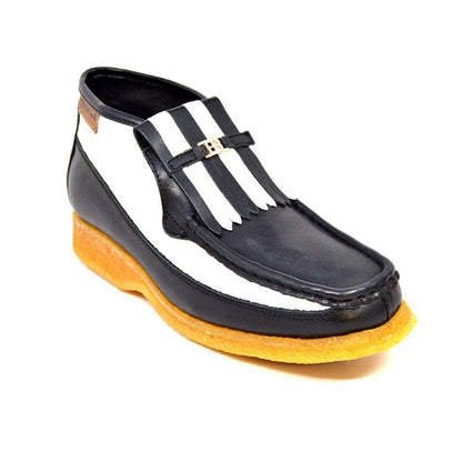 British Walkers Apollo Men's Black And White Leather Slip On Shoes by British Walkers – Don't Panic Shoes