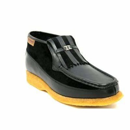 BritiSh Walkers Apollo Men’s Black Leather & Suede Slip - On Boots – Handcrafted Crepe - Sole Classic Of Modern British Elegance Shoes by British Walkers – Don't Panic Shoes