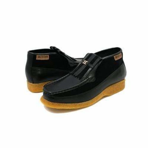 BritiSh Walkers Apollo Men’s Black Leather & Suede Slip - On Boots – Handcrafted Crepe - Sole Classic Of Modern British Elegance Shoes by British Walkers – Don't Panic Shoes
