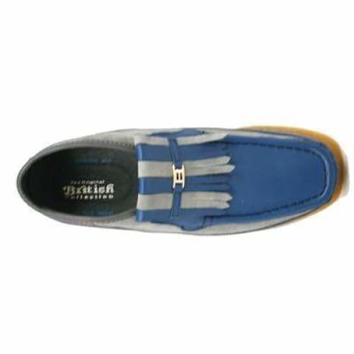 British Walkers Apollo Men’s Blue Leather And Grey Suede