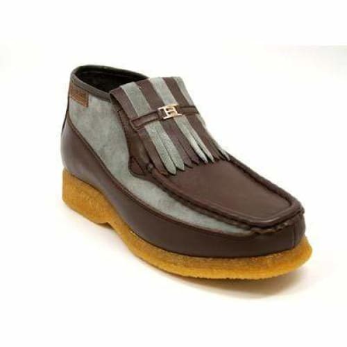 BritiSh Walkers Apollo Men’s Brown Leather & Gray Suede Slip - On Boots – HAndcrafted Crepe - Sole Essential Of Everyday Luxury and Modern British Style Shoes by British Walkers – Don't Panic Shoes