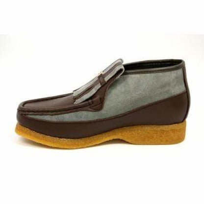 BritiSh Walkers Apollo Men’s Brown Leather & Gray Suede Slip - On Boots – HAndcrafted Crepe - Sole Essential Of Everyday Luxury and Modern British Style Shoes by British Walkers – Don't Panic Shoes