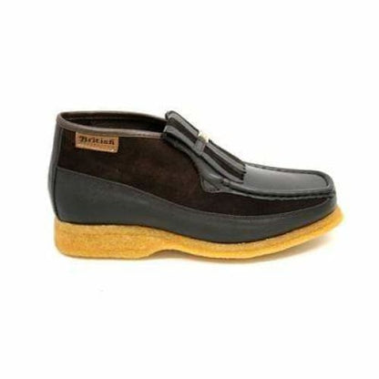 BritiSh Walkers Apollo Men’s Brown Leather & Suede Slip - On Boots – HAndcrafted Crepe - Sole Classic Of Warm Elegance and Timeless British Style Shoes by British Walkers – Don't Panic Shoes