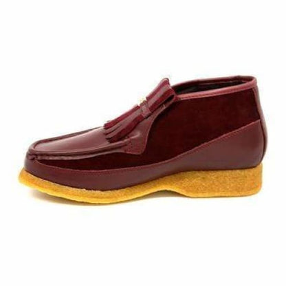 BritiSh Walkers Apollo Men’s Burgundy Leather & Suede Slip - On Boots – HAndcrafted Crepe - Sole Blend Of Rich Color, Modern Style, and British Craftsmanship Shoes by British Walkers – Don't Panic Shoes