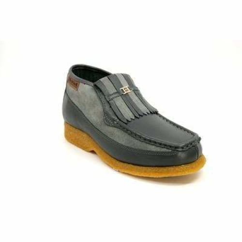British Walkers Apollo Men's Gray Leather and Suede Crepe Sole Slip On Boots