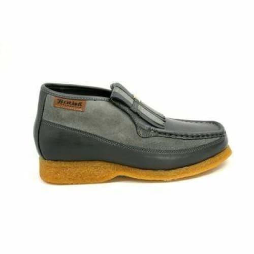 BritiSh Walkers Apollo Men’s Gray Leather & Suede Slip - On Boots – Handcrafted Crepe - Sole Classic Of Modern British Refinement Shoes by British Walkers – Don't Panic Shoes