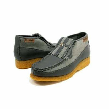 BritiSh Walkers Apollo Men’s Gray Leather & Suede Slip - On Boots – Handcrafted Crepe - Sole Classic Of Modern British Refinement Shoes by British Walkers – Don't Panic Shoes