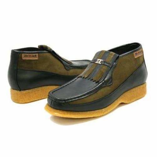 British Walkers Apollo Men's Green Leather And Suede Crepe Sole Slip On Boots