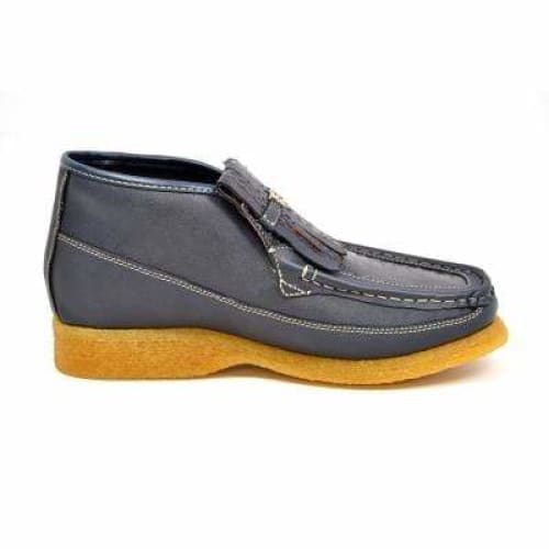 British Walkers Apollo Men's Navy Blue Leather and Suede Ankle Boots