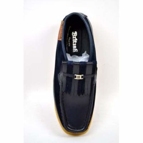 British Walkers Apollo Men’s Navy Leather And Suede Crepe