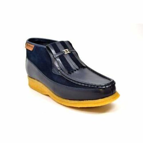 BritiSh Walkers Apollo Men’s Navy Leather & Suede Slip - On Boots – HAndcrafted Crepe - Sole Blend Of Classic British Luxury and Modern Style Shoes by British Walkers – Don't Panic Shoes