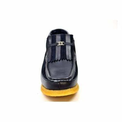 BritiSh Walkers Apollo Men’s Navy Leather & Suede Slip - On Boots – HAndcrafted Crepe - Sole Blend Of Classic British Luxury and Modern Style Shoes by British Walkers – Don't Panic Shoes