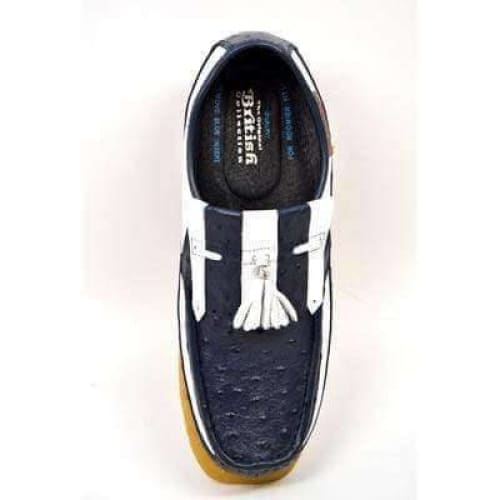 British Walkers Apollo Men’s Navy And White Ostrich Leather