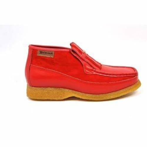 BritiSh Walkers Apollo Men’s Red Leather & Suede Slip - On Chukka Boots – HAndcrafted Fusion Of Bold Style and Modern British Luxury Shoes by British Walkers – Don't Panic Shoes