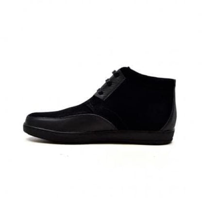 British Walkers Birmingham Bally Style Men's Black Suede And Leather High Tops Shoes by British Walkers – Don't Panic Shoes