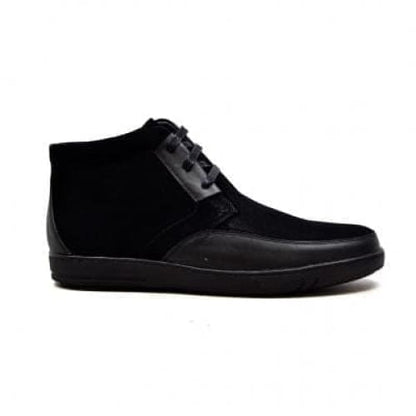 British Walkers Birmingham Bally Style Men's Black Suede And Leather High Tops Shoes by British Walkers – Don't Panic Shoes