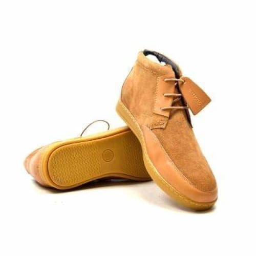 British Walkers Birmingham Bally Style Men's Cognac Tan Suede High Tops Shoes by British Walkers – Don't Panic Shoes