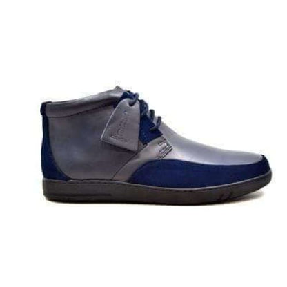 British Walkers Birmingham Bally Style Men's Navy Blue Leather High Tops Shoes by British Walkers – Don't Panic Shoes