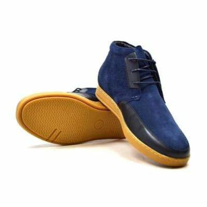 British Walkers Birmingham Bally Style Men's Navy Blue Suede High Tops Shoes by British Walkers – Don't Panic Shoes