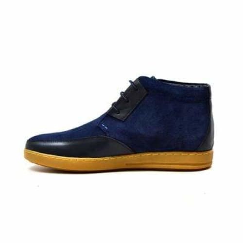 British Walkers Birmingham Bally Style Men's Navy Blue Suede High Tops Shoes by British Walkers – Don't Panic Shoes